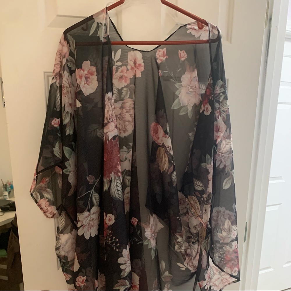Floral pattern swim suit cover